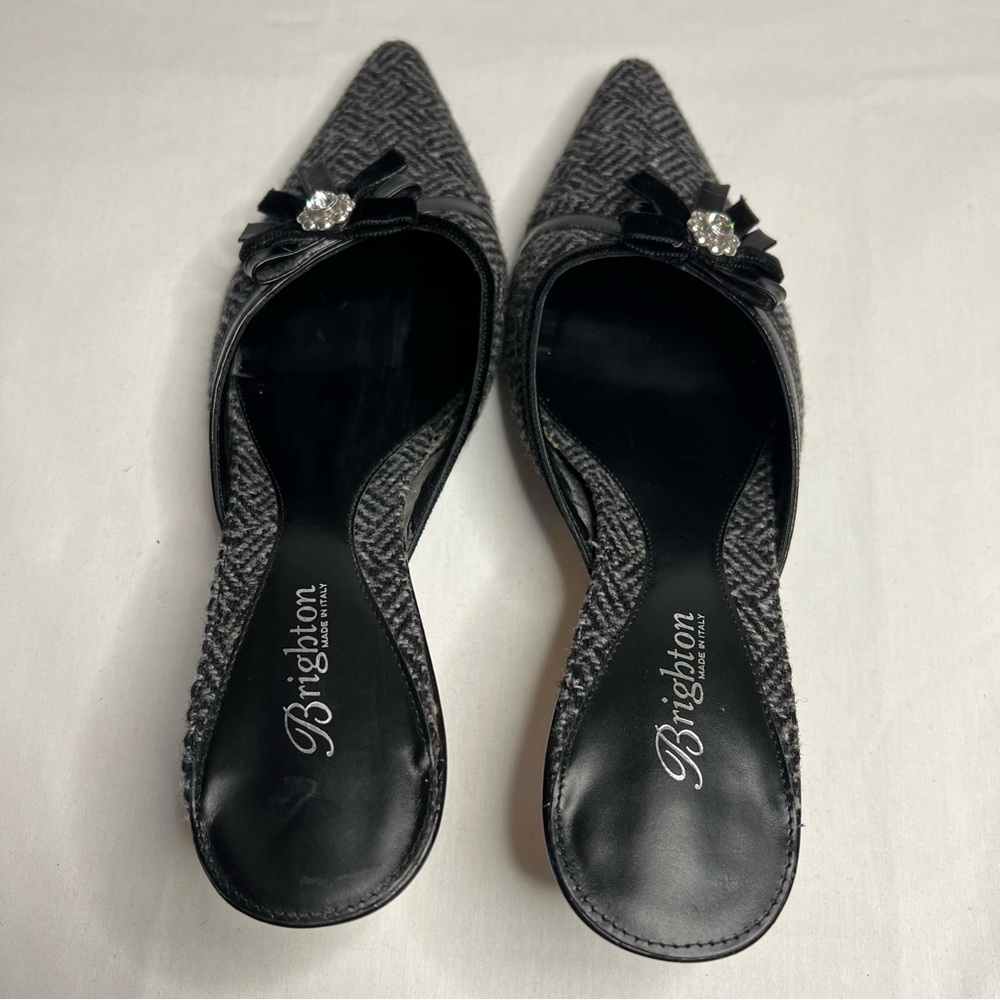 Brighton Black and Gray Patterned Heels - Picture 9 of 11